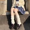 Boot Socks 1 Pair Leg Warmers Mid Calf Thickened Knitted Lolita Ribbed Keep Covers Warm Solid Color Autumn Winter Women Stockings for Dating