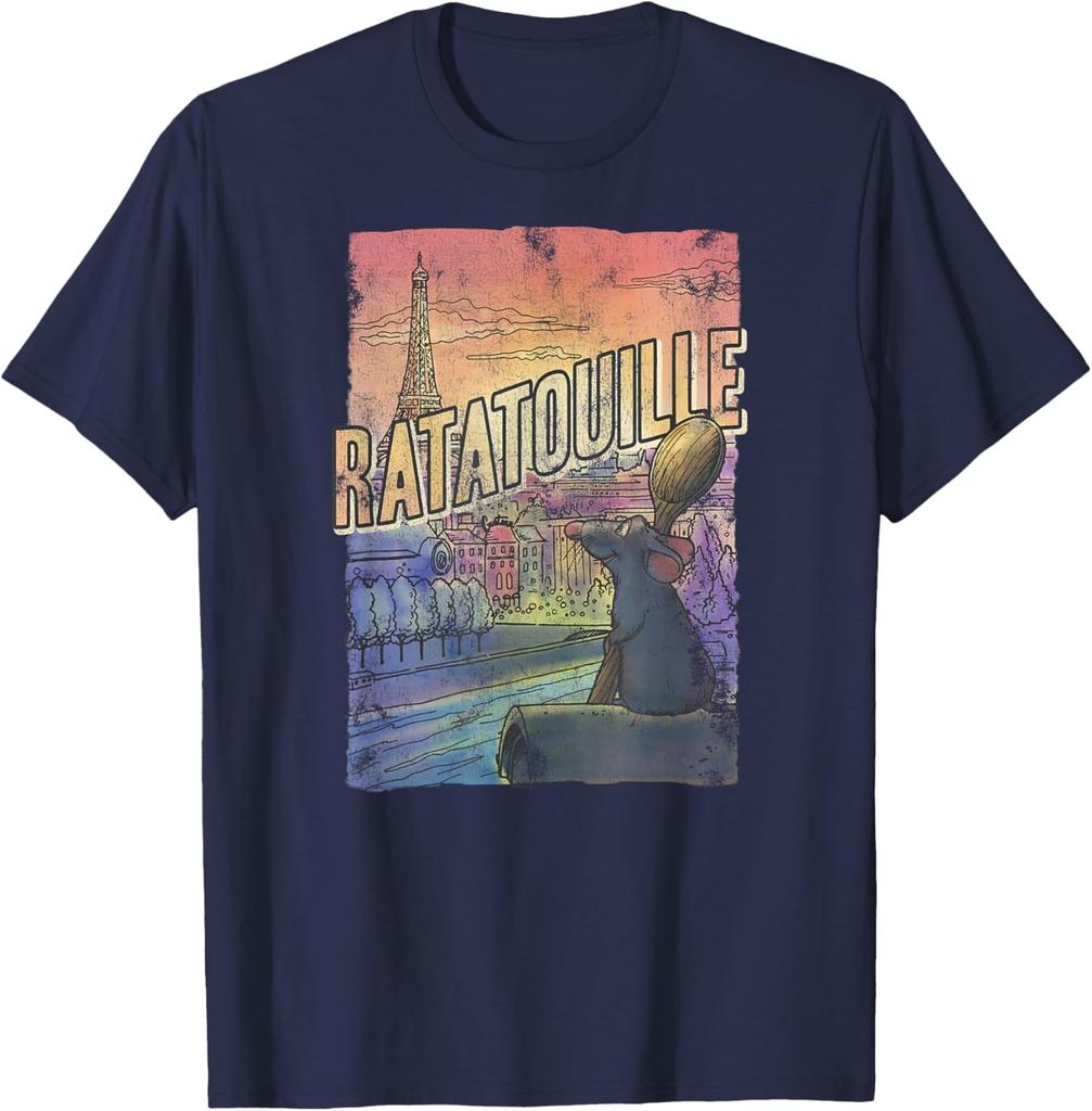 Pixar Ratatouille Remy City View Poster T-Shirt S-4XL Unisex