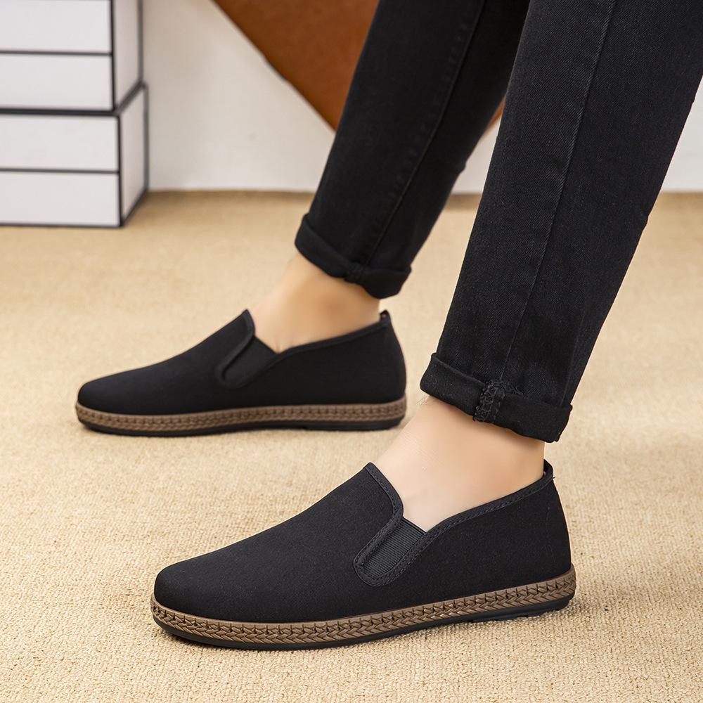 Large Size Men's Shoes Old Beijing Cloth Shoes Men's Breathable and Comfortable Casual Elderly Shoes Non-slip and Lightweight Middle-aged and Elderl