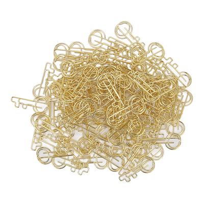 100Pcs Key Shaped Paper Clip Lovely Small Portable Bookmark Clip for Home School Office Document