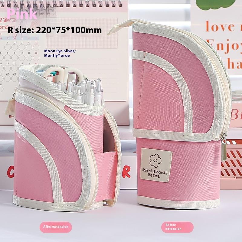 

Минималистичная выдвижная сумка-пенал 2-в-1, портативный креативный пенал большой вместимости, выдвижная подставка-держатель для ручек, канцелярские товары