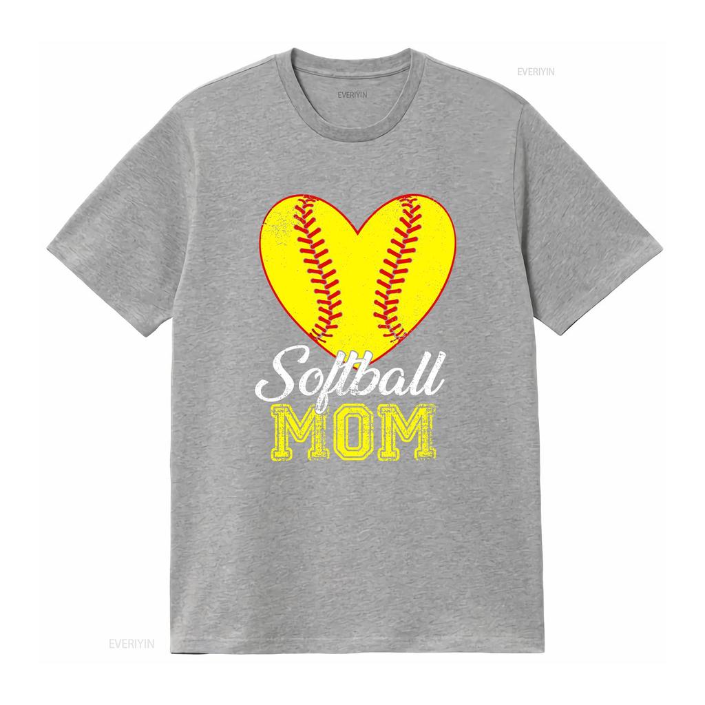 Softball Mama T-Shirt Herz Damen Spieltag vintage gewaschen Lässig Streetwear Mode Stilvolle Designer Kleidung Grafik Leicht