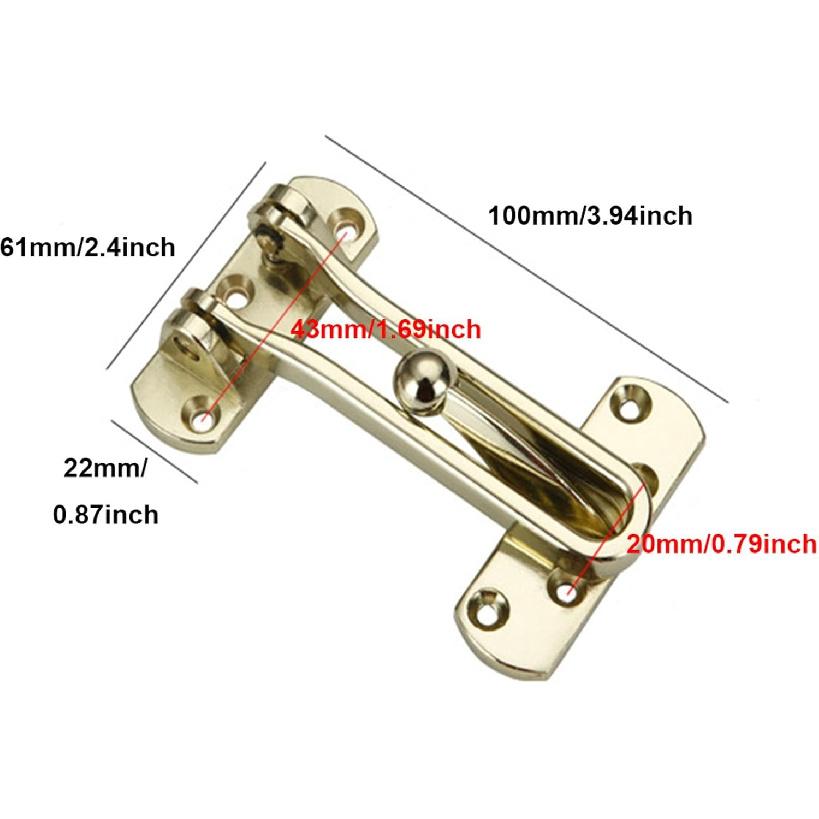 TopHomer Swing Bar Door Lock Inner Door Chain Lock Zinc Alloy Hotel Door Latch Lock for Home Security Easy to Install (Black)