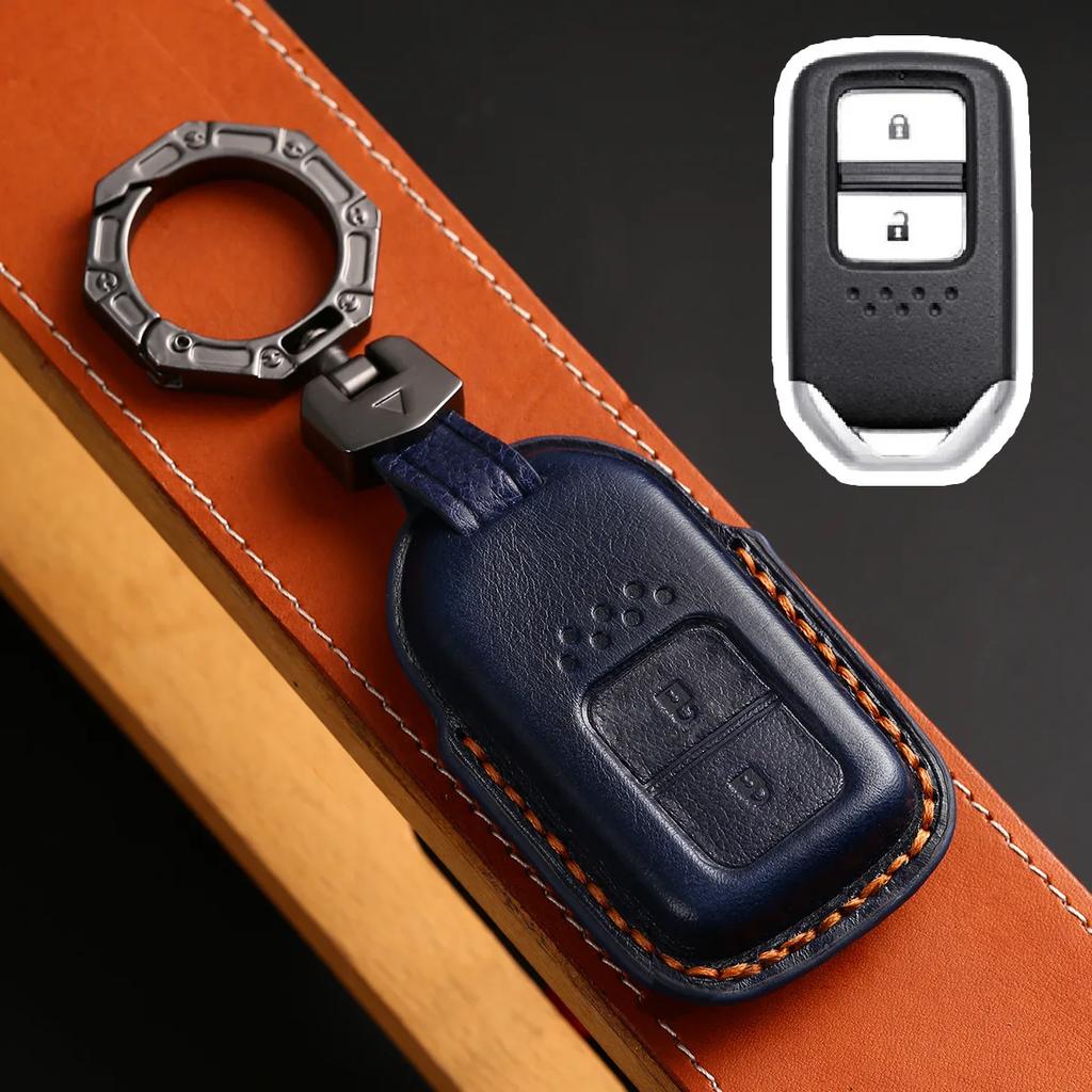 Leather Car Key Case Cover Shell For Honda Civic Accord Vezel Fit Crv Hrv Crz Hrv Polit Jazz Jade Stepwgn Elysion Pilot Odyssey
