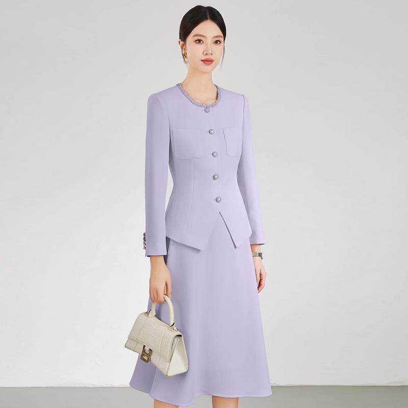 Aishangchen Romantic Heiress Purple Two-Piece Suit - Early Autumn Korean Style