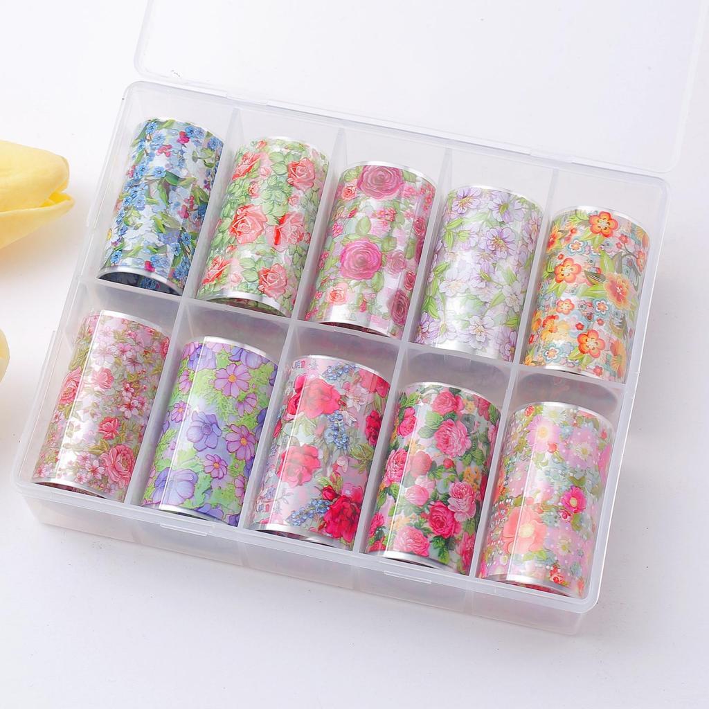 10er-Pack Schwarz-Weiß-Spitzen-Nagelaufkleber - Französisches Sexy Gitterdesign