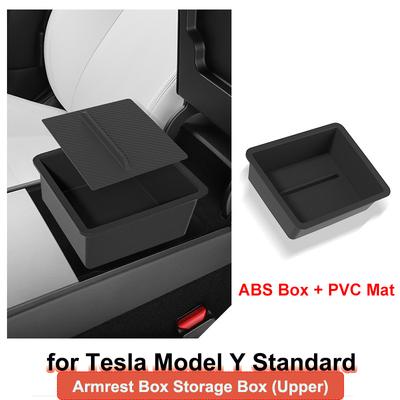 Für Tesla Model Y Standard 2026 Mittelkonsolen-Aufbewahrungs-Organizer-Box Armlehnen-Box Aufbewahrungsschale Schutzmatte Innenzubehör