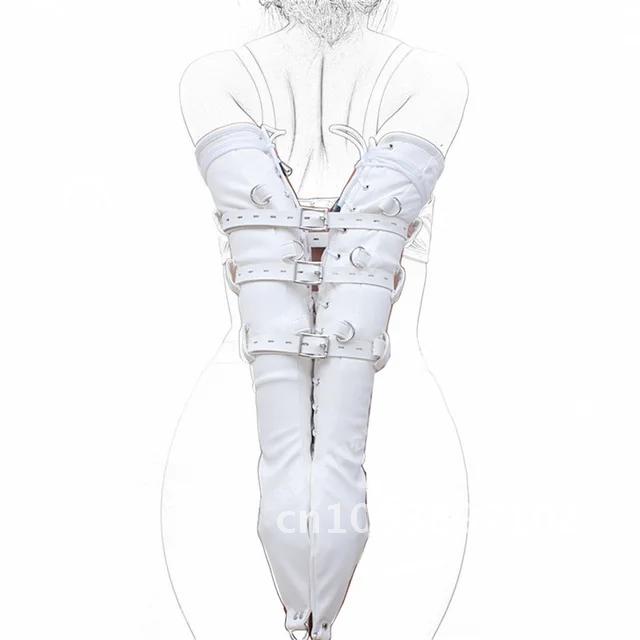 Bondage Armbinder Slave Roleplay Kit Armbinder Erotic Sex Toys PU Leather Arm Restraint Glove Straight Sleeve Adult