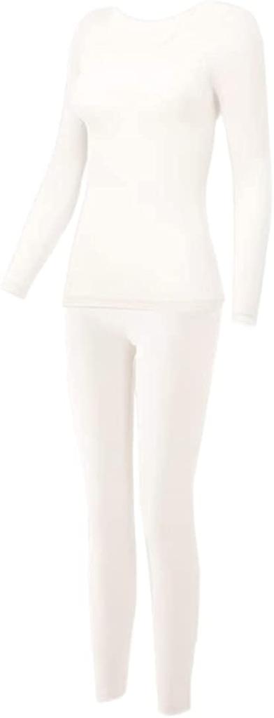 THEOPHEMIA Warm Ultra Warm and Innerwear Winter Contains Hyaluronic Thin Size Women's Innerwear, Cold-Wearing Set, Stretch, Wear, Acid, (White, Set,