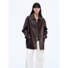 Fu Zhi'en Retro Leather Blazer Trench Coat