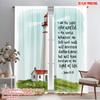2pcs 2D Flat Printing Curtain Jesus Light of World Lighthouse Fabric Without Electricity Party Decorations Use for Outdoor