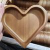 Heart Candy Dish in Wood Finish, Open Serving Tray for Sweet Display, Coffee Table Accent, Dining Tables and Anniversary Table Styling