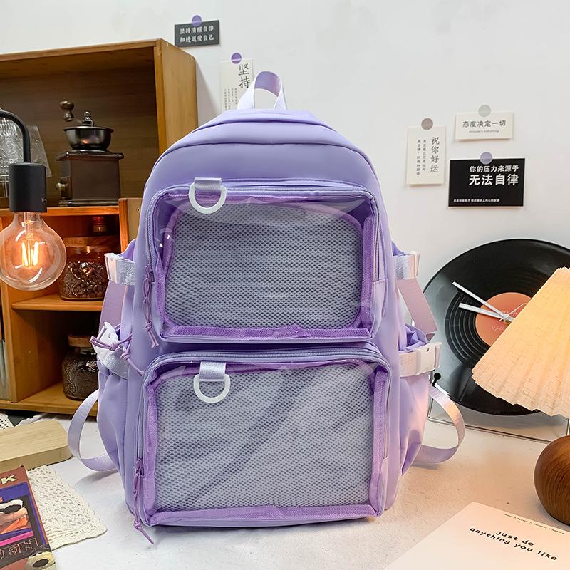 Nieuwe Transparante Nylon Damesrugzak Stijlvolle Hoge Mode Studenten Boekentas Multifunctionele Grote Capaciteit Reizen Rugzak