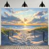 1 Piece Tropical Beach Background Photo Ocean Beach Landscape Suitable for Indoor and Outdoor Decoration