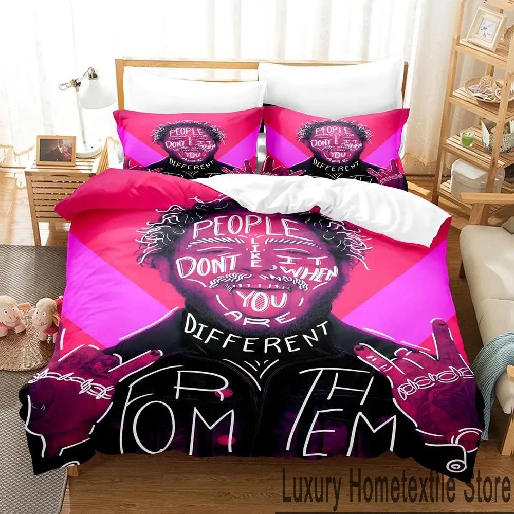 

3D Print Post Malone Bedding Set Boys Girls Twin Queen King Size Duvet Cover Pillowcase Bed Boys Adult Home Textileextile 70x133cm 2pcs