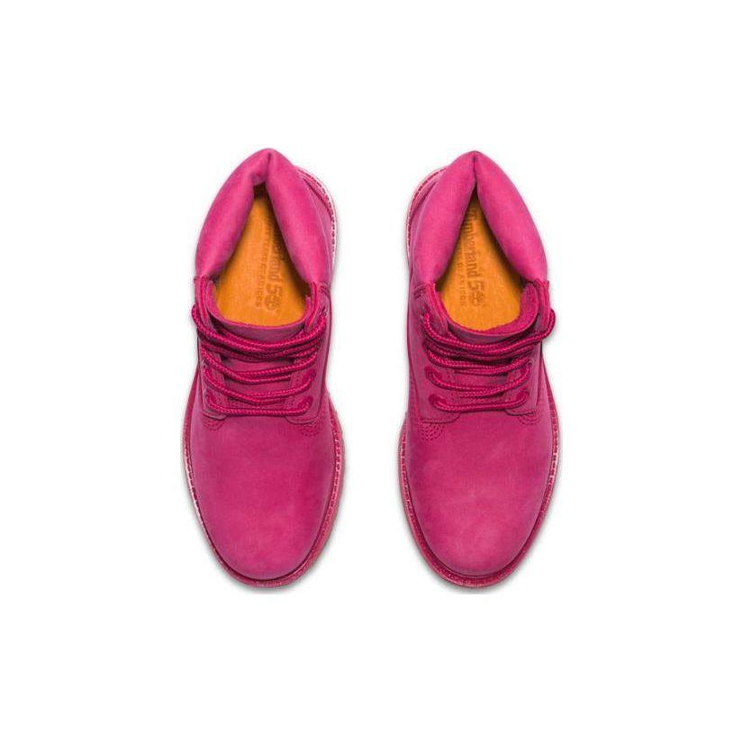 Timberland Leather Durable Shock Absorbing Comfortable Versatile Short Outdoor Boots Women Boots Deep-Pink A2R7T