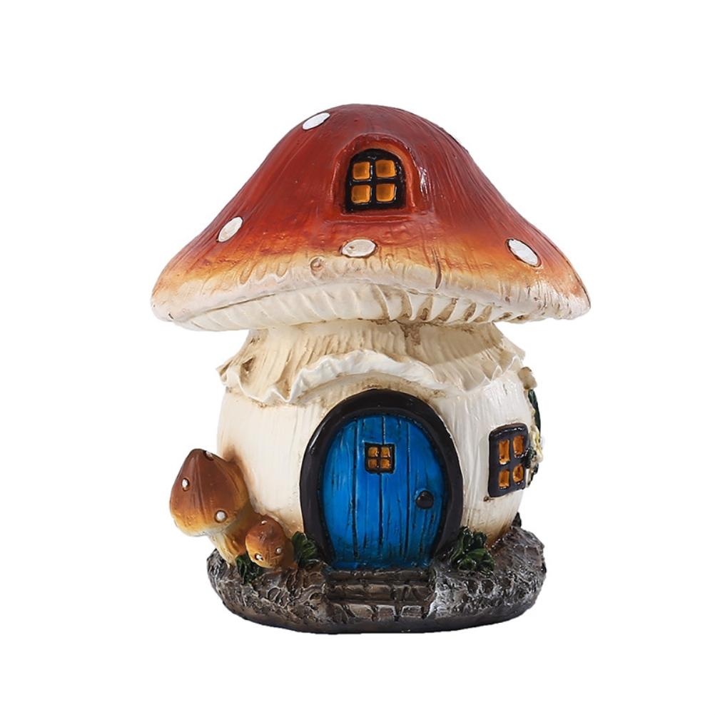 13cm Harz Pilzhaus Gartenornament Dekoration