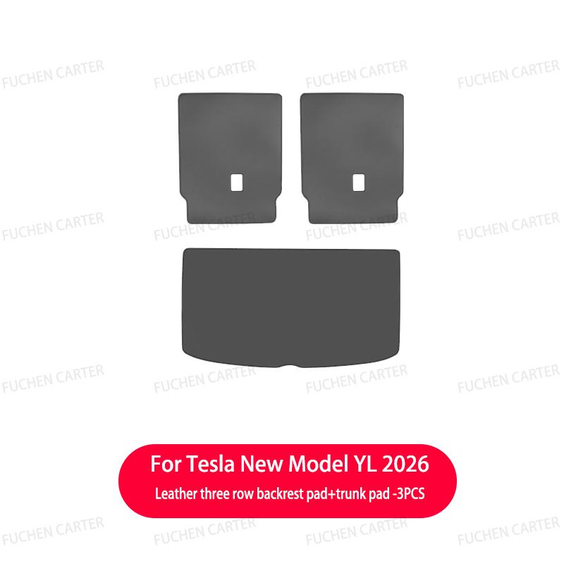 For Tesla ModelYL2026 LeatherTrunk Mat Full Coverage Waterproof Non-Slip Seat Backrest Protective Pad Cargo Liner Anti Dirty Mat