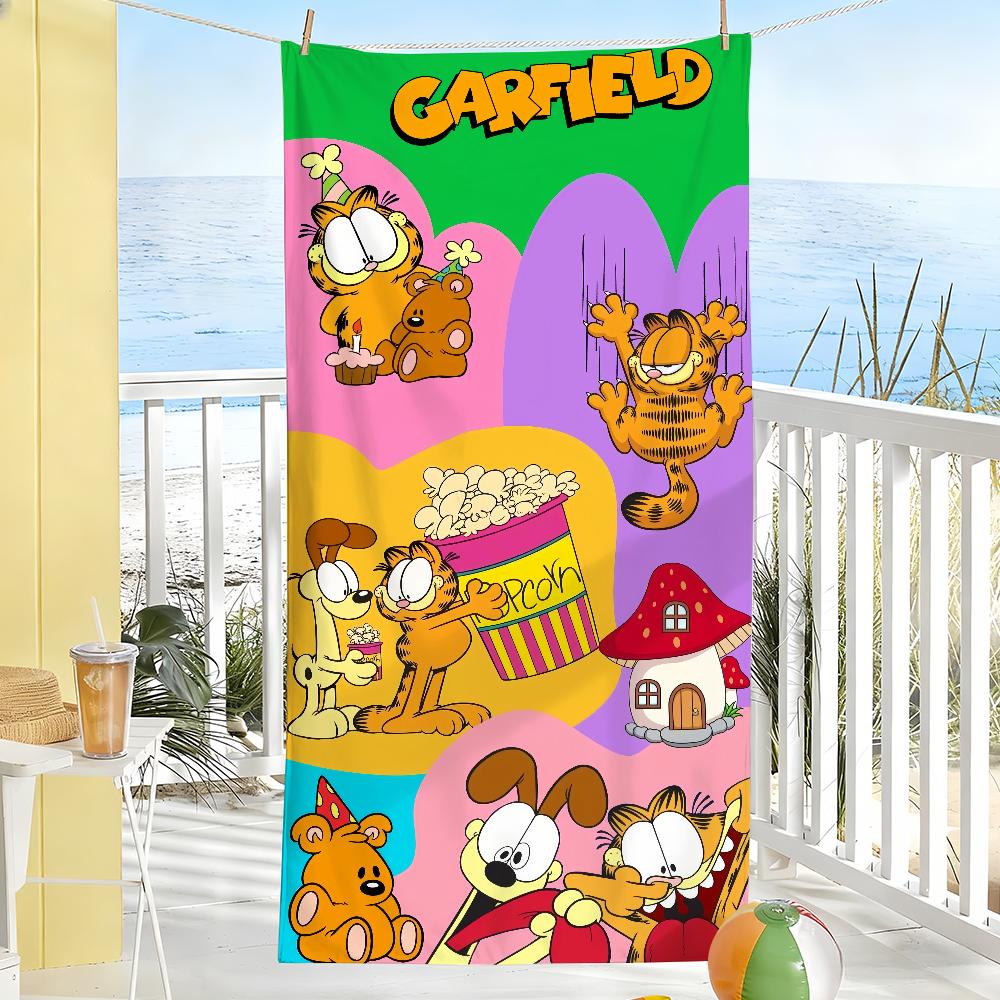 Funny Cute Cool Towel Soft Pool Gift For Travel Gym Shower Camping Quick Dry Sports G-Garfield-S Large Beach Towels