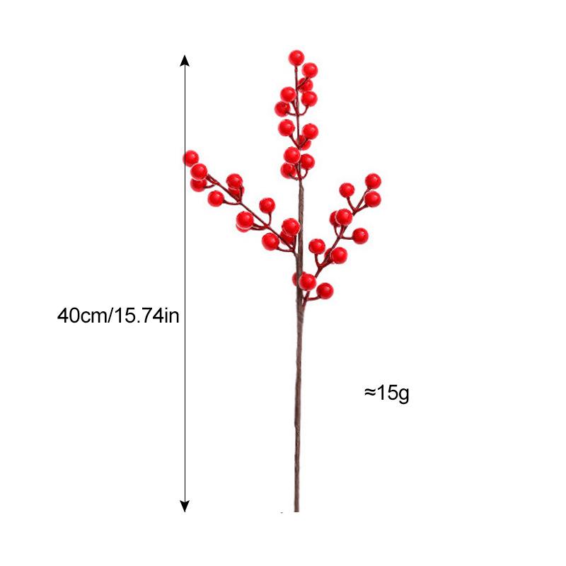Christmas Simulation Red Fruit Fa Cai Fruit, Simulation Holly Fruit Red Berry String Home Decoration Ornament