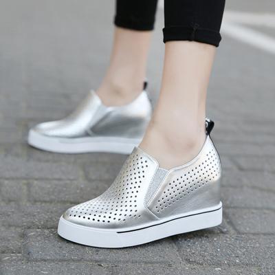 Fashion Platform Wedge Elegant Woman Shoes White Mesh Breathable Sneakers Women Black Heightening Casual Sneaker 2022