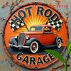 Pc Round D Flat Printed Metal Sign Hot Rod Garage Sign Unique Durable Easy To Hang Metal Decor for Bedroom Kitchen