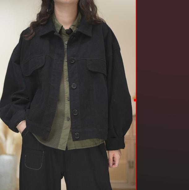 2025 Women's Fashionable Workwear Denim Short Jacket - Spring & Autumn Style