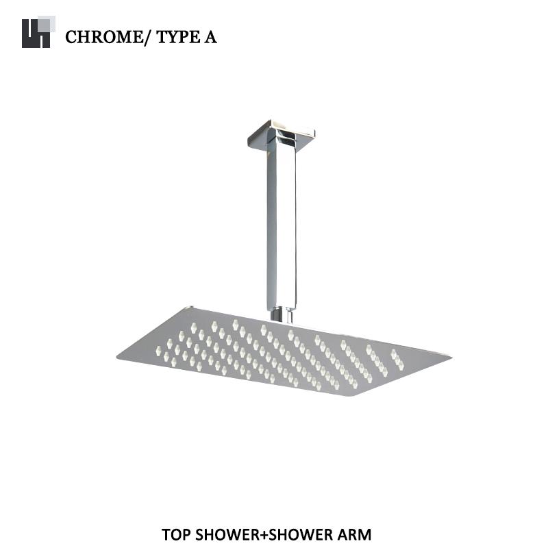 Wall Mounted Bathroom Square 12 Inch Shower Faucet Set Hidden Brushed Gold Shower System Hot and Cold Brass Mixing Faucet