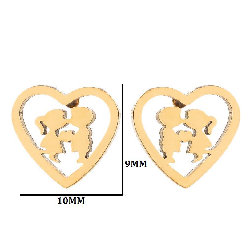 Stainless Steel Hip-Hop Punk Smiley Face & Cupid Angel Earrings