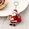 Handbags Decorative Charms Cartoon Santa Claus Acrylic Keychain, Double-sided Christmas Key Festive Car Accessories Ring, Pendant Charm for