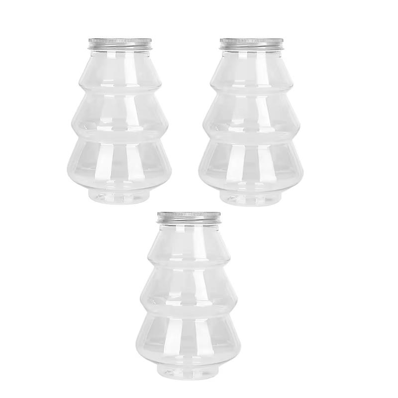 

1-20 шт 500 мл Рождественская бутылка для конфет и печенья Рождественская елка Молоко Чай Бутылка для печенья Закуски Шоколад Банка для хранения Коробка Контейнер для еды 14x8.5cm