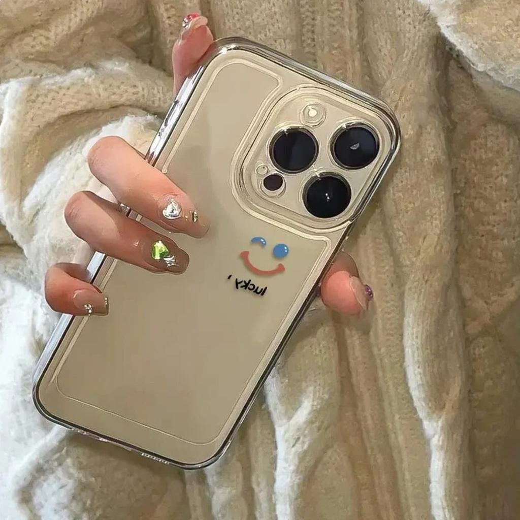Simple smile is suitable for Apple 16PROMAX mobile phone case iPhone15 transparent 14 creative 13 soft case 12 anti-drop