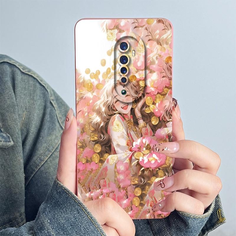 For OPPO Reno 2 Phone Case Reno2 CPH1907 Cover Soft Silicone Cute Cartoon Panda Flower Boys Girls Shell Protective Funda Casing