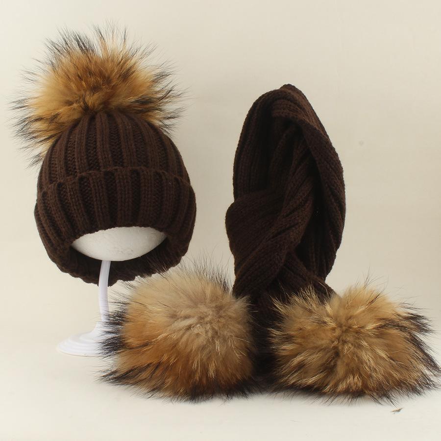 Kids Winter Warm Knitted Set Pom‑pom Hat Scarf Gloves 3‑Pcs Set Or Single Beanie Hat Windproof Ear Protection For Boys Girls Cold Weather Outdoor