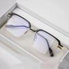 New Anti Blue Light Glasses Men Women Eyewear Phone Computer Reading Glasses Metal Half Square Frame Presbyopia Eyeglasses