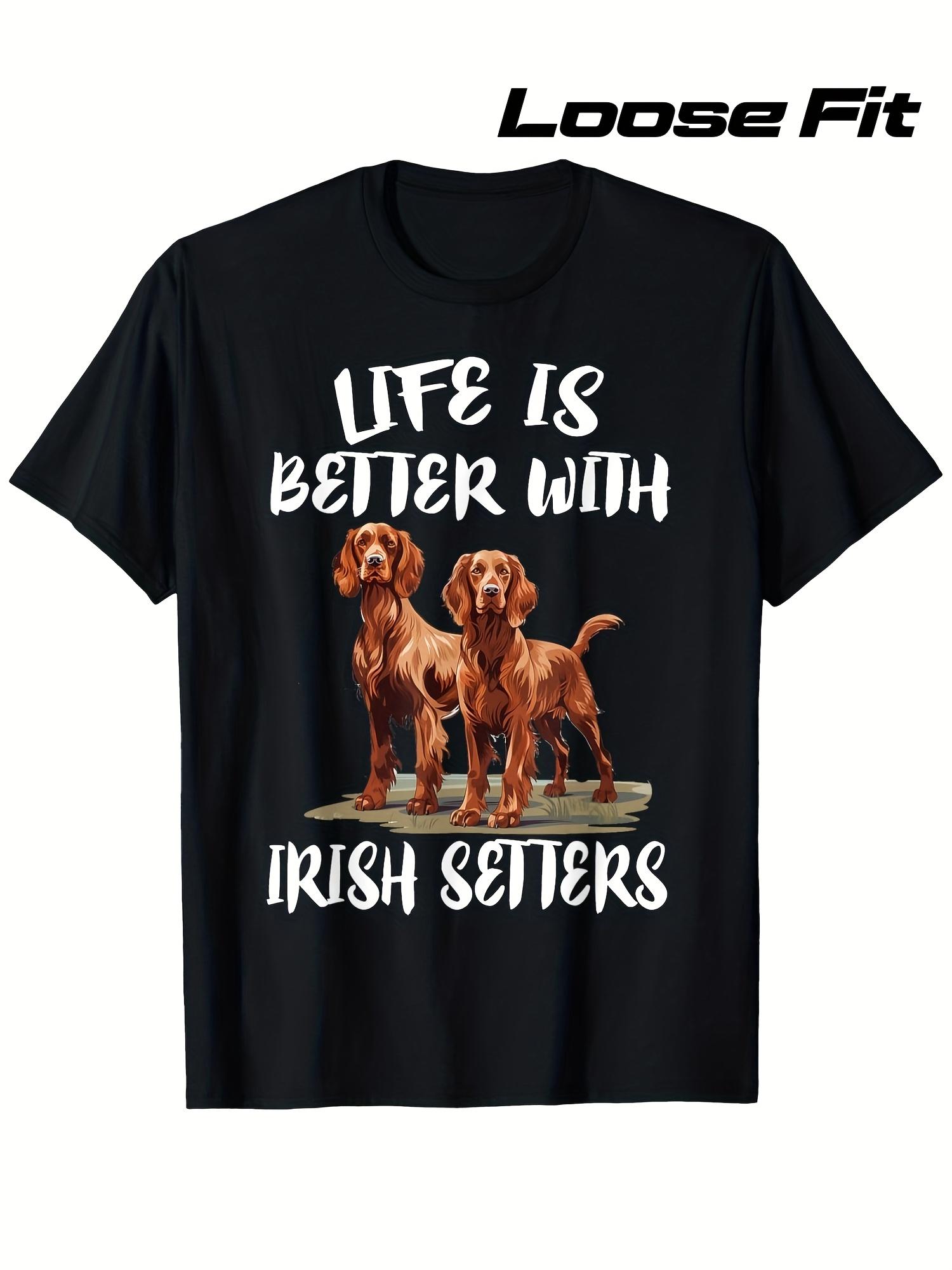 Long Sleeve T-Shirt y2k Irish Setter Dog T Black 4XL