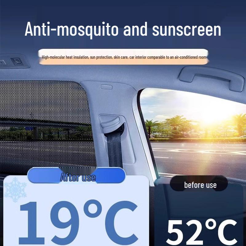 

Car Window Mosquito Screen & Sunshade Privacy Net for Heat Insulation Rear Windows 2-Pack чёрный