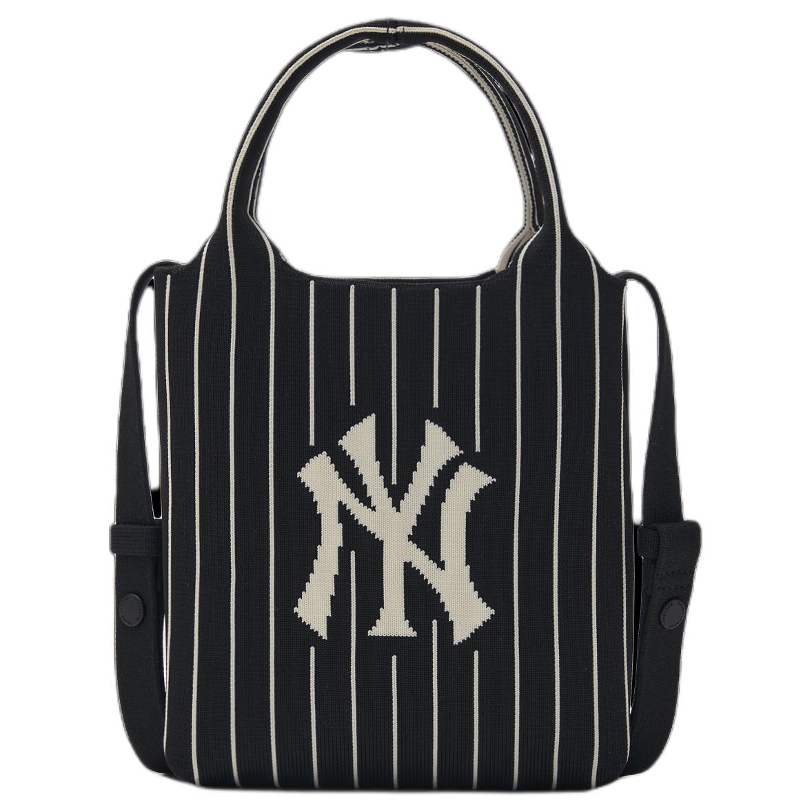

MLB Striped Large Logo Polyester Shoulder Crossbody Tote Bag Unisex Bags Black 3ACRS034N-50BKS Black