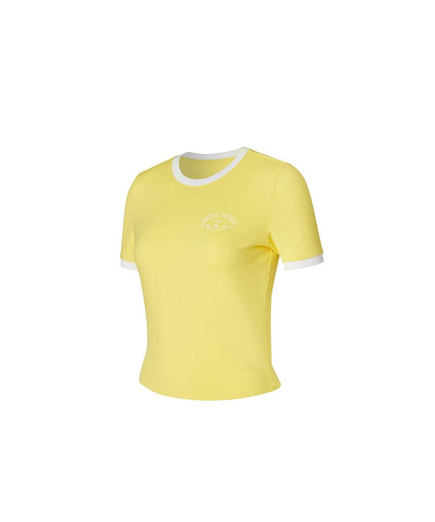 XEXYMIX Color Block Point Crop T-Shirt Lemon Drop Xtfst02H2