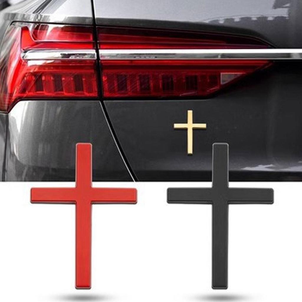 Cross Model Car Stickers Durable Zinc Alloy 3D Waterproof Scratch Cover for Auto Body Decoration
