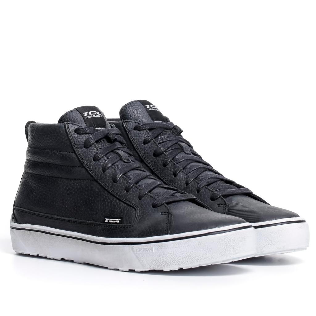 Daytona TCX Motorcycle Riding Genuine Leather Grain CE Street 3 34310 Shoes, (Full Cowhide), Waterproof, Standard, Waterproof, Black/Black/White,