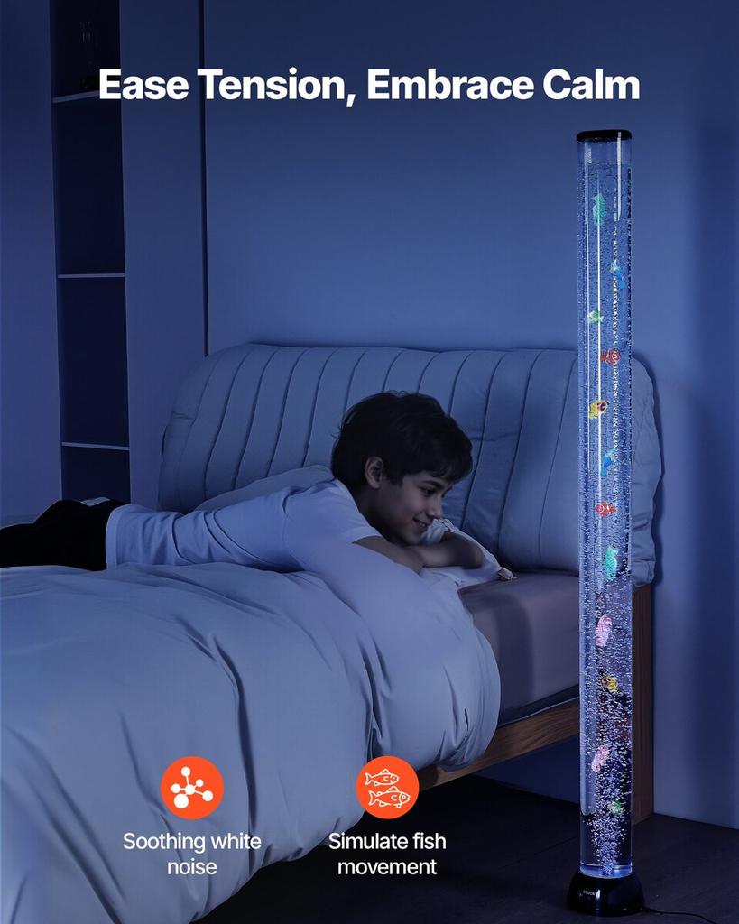 Bubble Tube Lamp 16 Color 150 cm Sensory Aquarium Lamp for Relief Calming