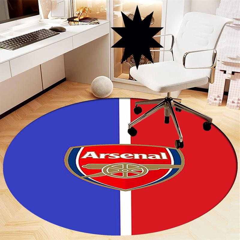 Arsenal Football Club Printed Round Rug Carpet Chair Rug Area Rug Entryway Doormats,for Office Chair Living Room Bedroom Kitchen Room.