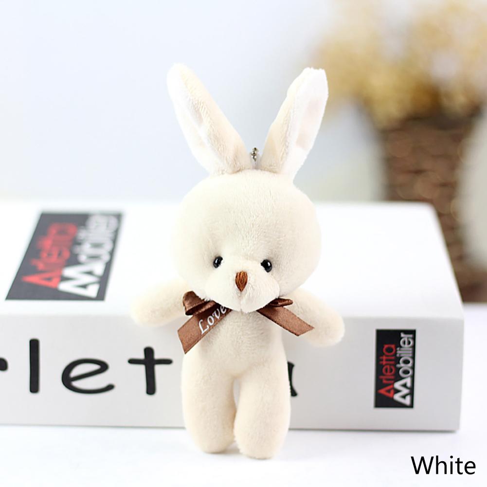 

16СМ Плюшевая Игрушка Кролик с Ленточным Бантом Сиамские Кролики Игрушки Брелок Подвеска Подарки для Детей Детская Игрушка Свадебные Подарки белый