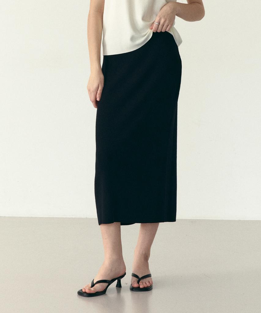 210EDIT Women'S Ribbed Knit Skirt - 3 Colors [Zg2Ss530]