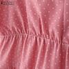 ZANZEA Women Summer Polka Dot Patchwork Casual Short Sleeve T-Shirts
