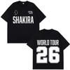 Shakira 26 Verdensturné Print T-shirt Unisex Unisex Sanger Grafisk Rund Hals Kort Ærme Blød Bomuld Retro Afslappet Streetwear Toppe