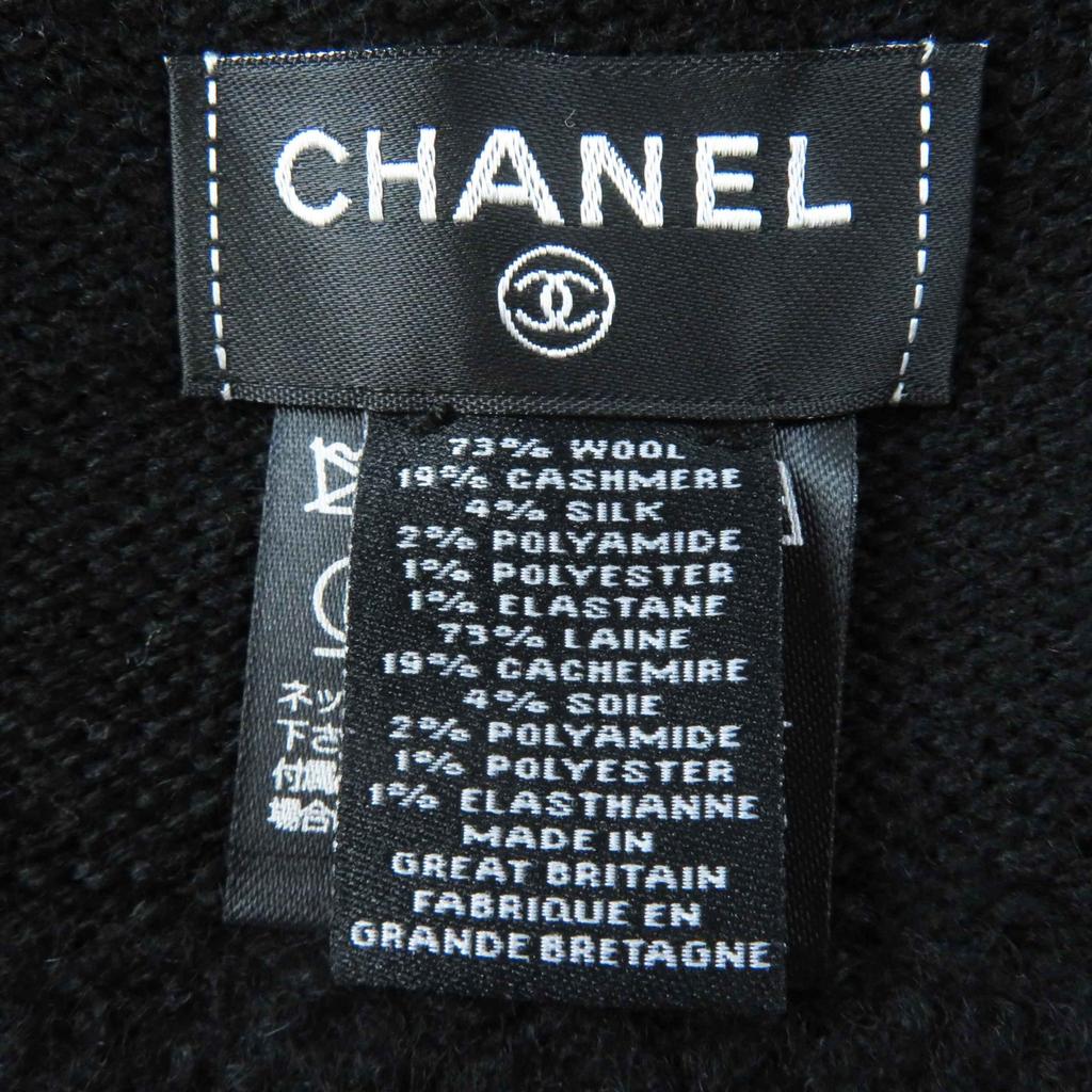 Pristine CHANEL gloves COCO Mark Bicolor Black White wool Women Used