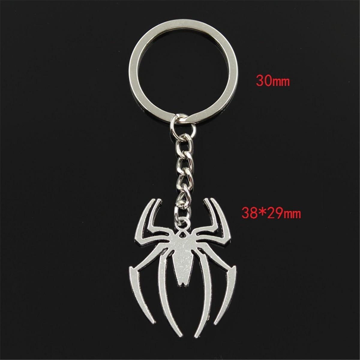

Новая мода для мужчин 30 мм брелок DIY металлический держатель цепи Винтаж Паук Хэллоуин 38x29 мм серебряный цвет кулон подарок