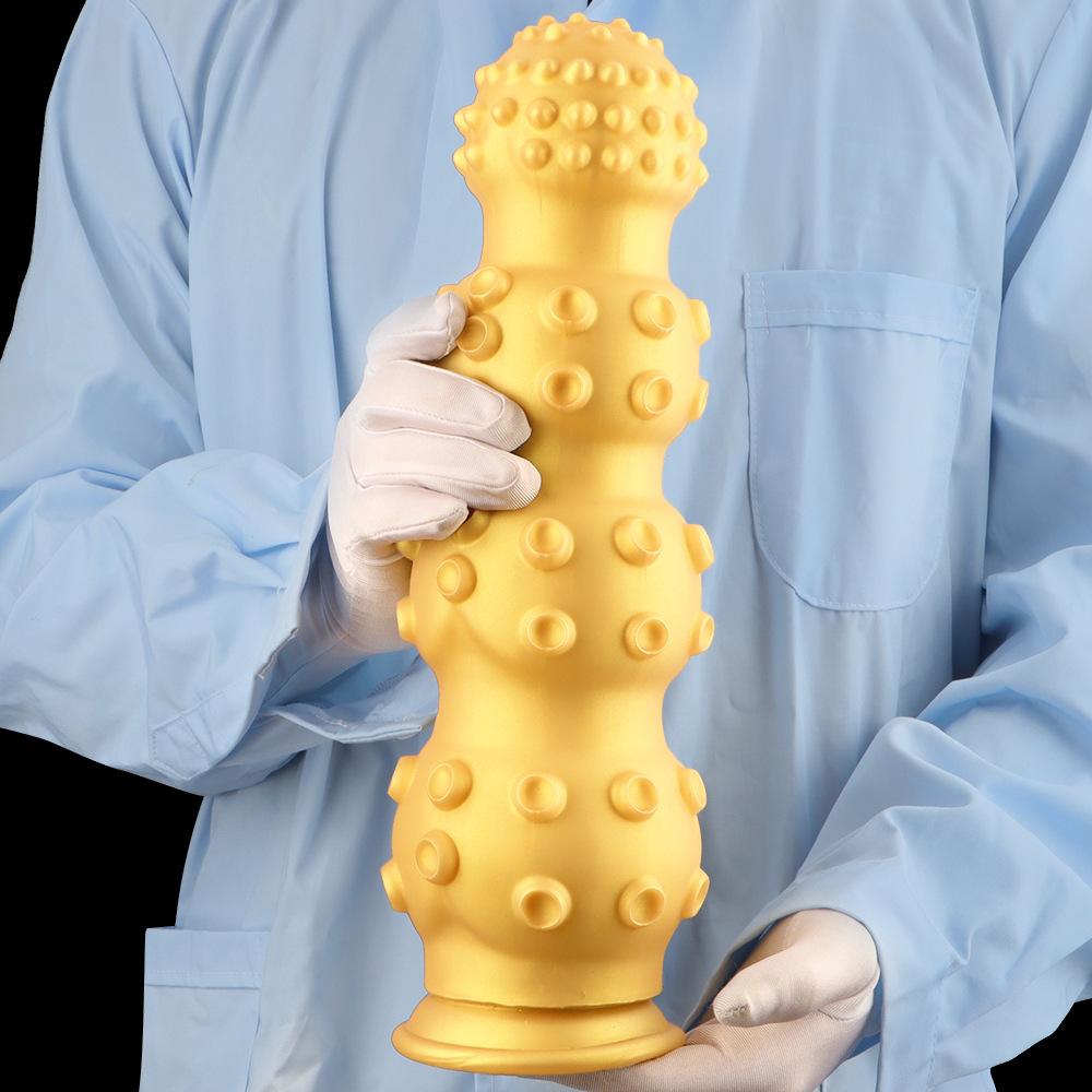 Zlaté silikonové dildo Velký korálek Anální zátka Anální sex hračky Masturbátor Fisting Popruh na penis Velký penis